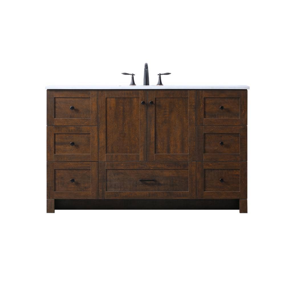 54 in. W x 19 in. D x 34 in. H Bath Vanity in Expresso with Ivory White Engineered Marble Top price history on PriceWatchPro