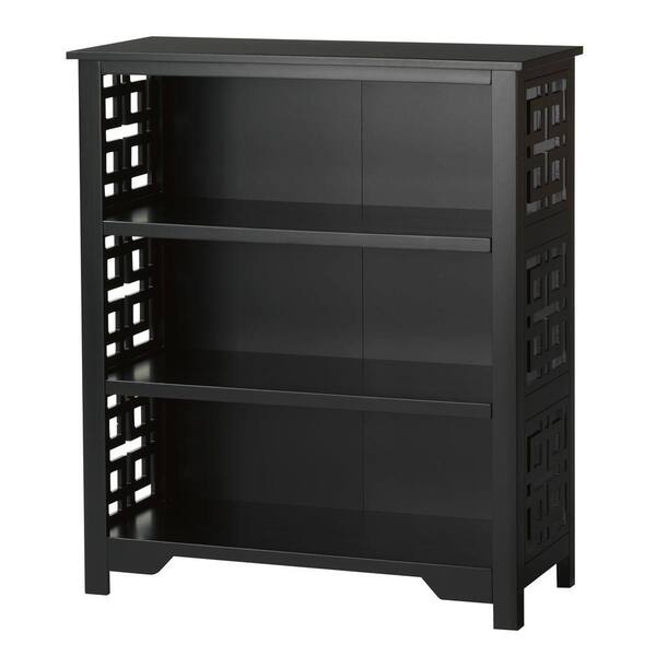 Home Decorators Collection Knot 38 in. H Black 3-Shelf Bookcase