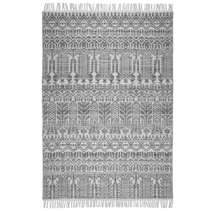 Banning Ivory Grey 6 ft. x 9 ft. Rectangle Solid Pattern Polyester Wool Runner Rug