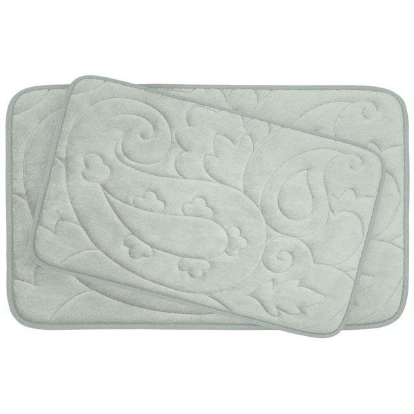 BounceComfort Pelton Light Gray Memory Foam 2-Piece Bath Mat Set