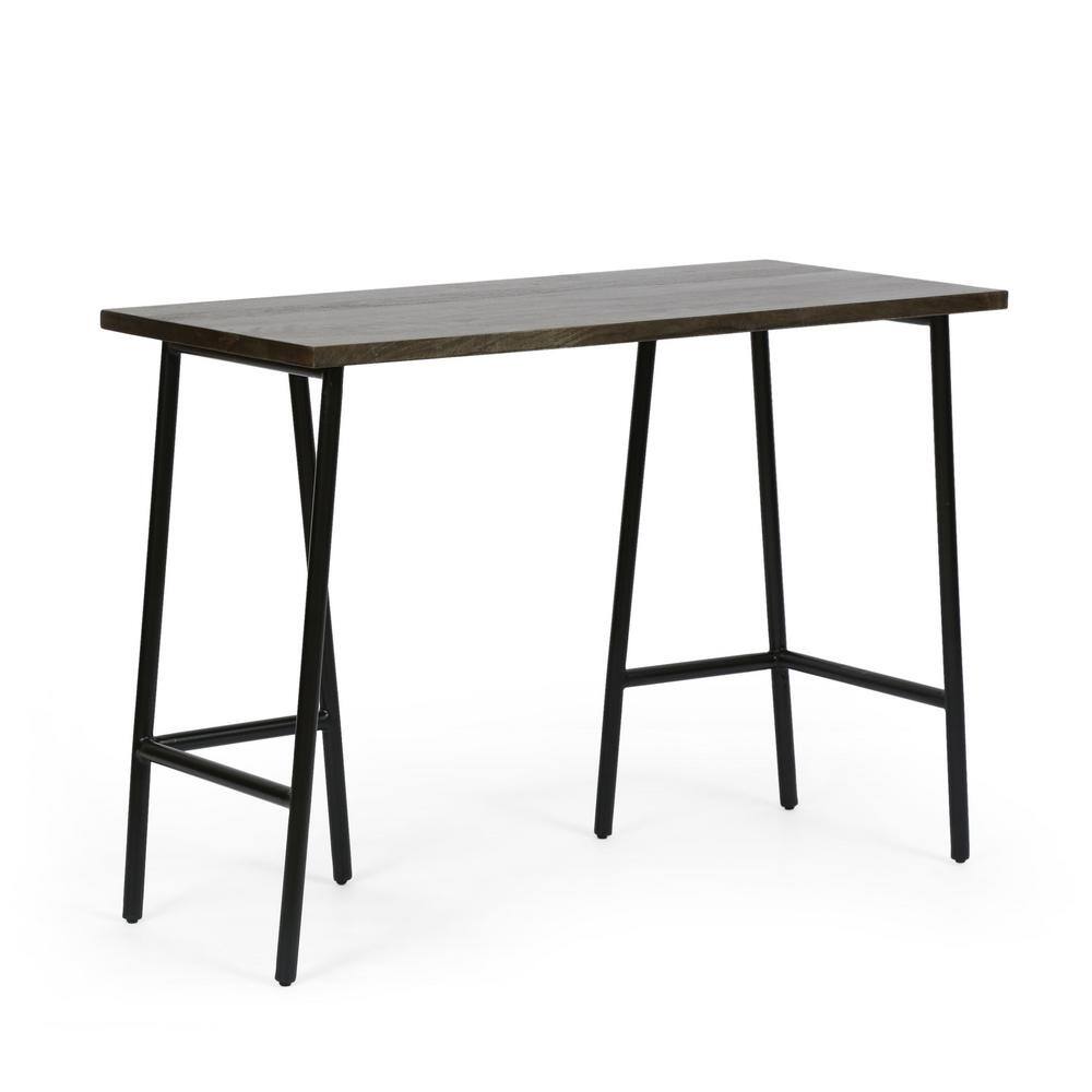 Modern Industrial Mango Wood Console Table with Storage