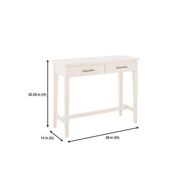 Home Decorators Collection Bellamy 38 In Ivory Standard Rectangle Wood Console Table With Drawers Skf1 V The Home Depot