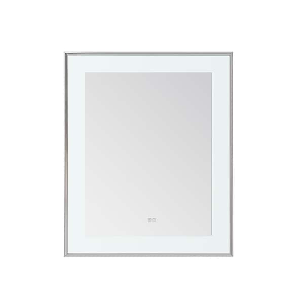 Lexington 30 in. W x 36 in. H Rectangular Framed Wall Mount Bathroom Vanity Mirror in Chrome, LED Lighted, Defogger