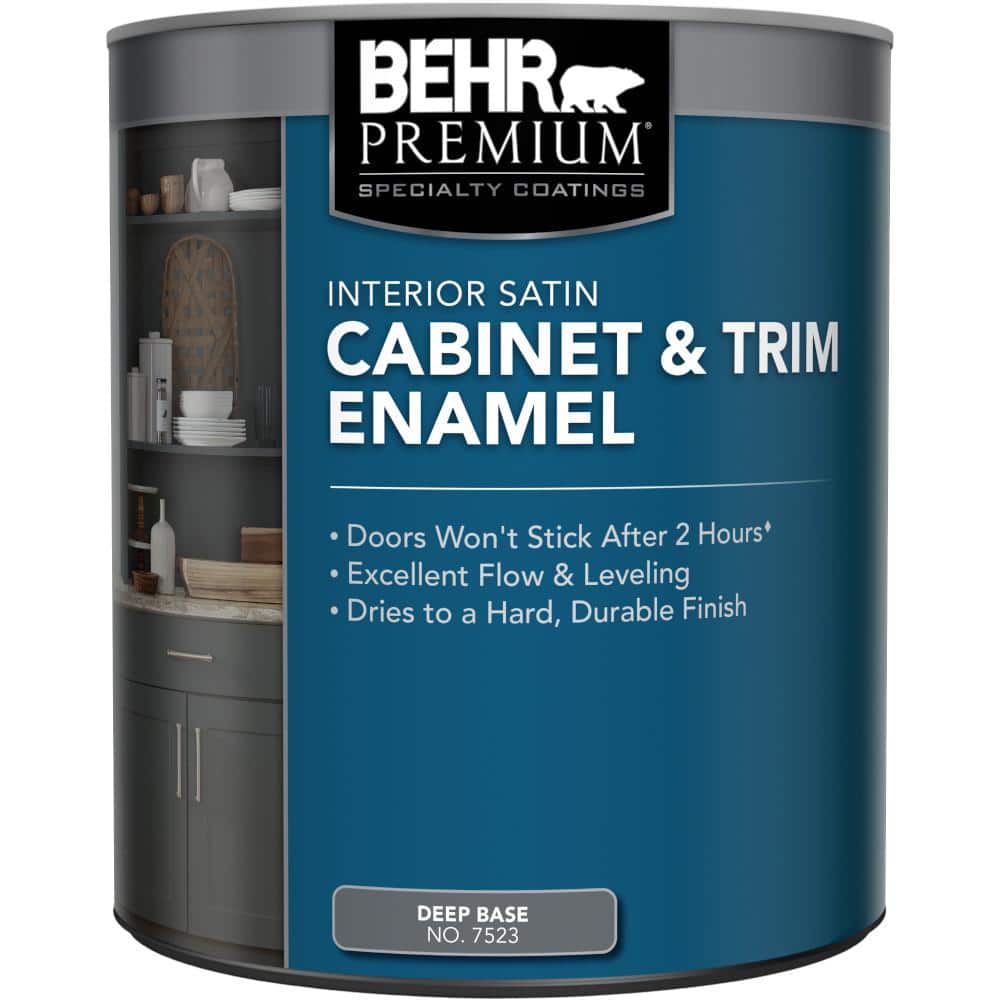 BEHR PREMIUM 1 qt. Deep Base Satin Interior Cabinet and Trim Paint 752304 The Home Depot