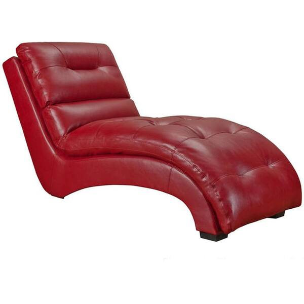 Cambridge Savannah Red Faux Leather Chaise Lounge