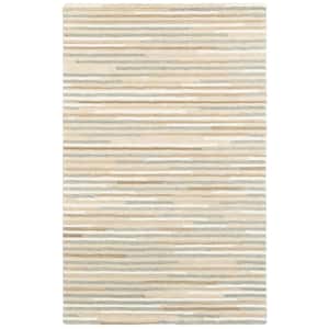 Isadore Beige/Grey 3 ft. x 5 ft. Striped Area Rug