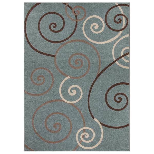 Concord Global Trading Chester Scroll Blue 3 ft. x 4 ft. Area Rug