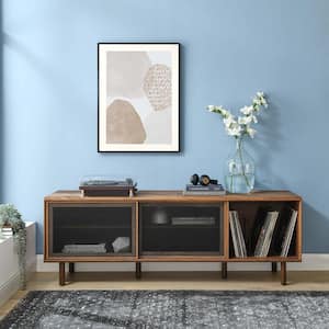 Kurtis 67 in. TV and Vinyl Record Stand in Walnut
