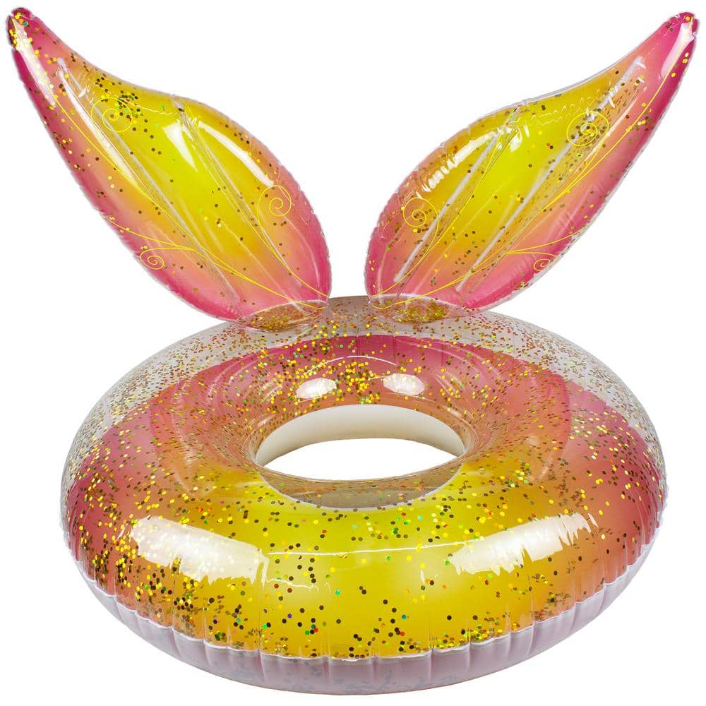 Poolmaster Glitter Pixie Inflatable Swimming Pool Party Float 48 Inch Multi-Color 