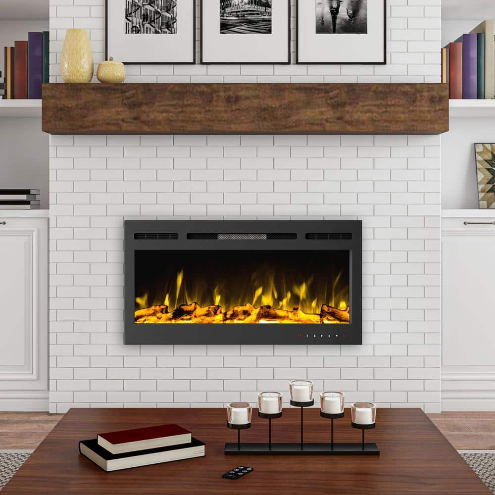 Northwest 36 in. 5440 BTU Wall-Mount Electric Fireplace Furnace LED ...