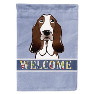 11 in. x 15-1/2 in. Polyester Basset Hound Welcome Garden Flag 2-Sided 2-Ply