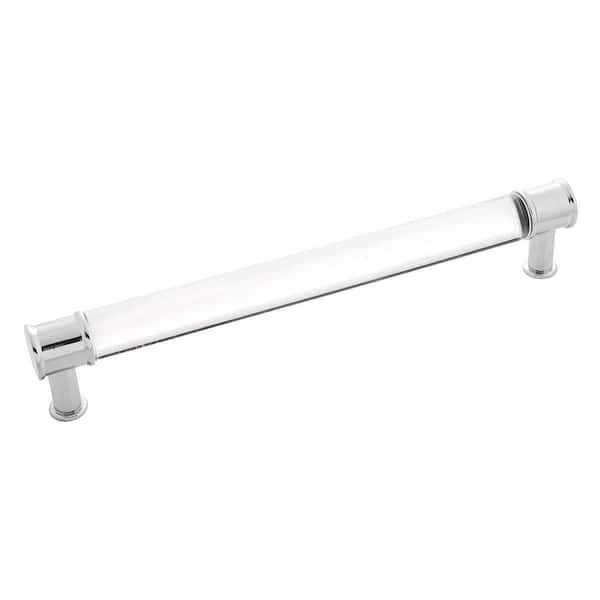 HICKORY HARDWARE Midway Collection 7-1/2 in. (192 mm) Center-to-Center Crysacrylic with Chrome Cabinet Door and Drawer Pull