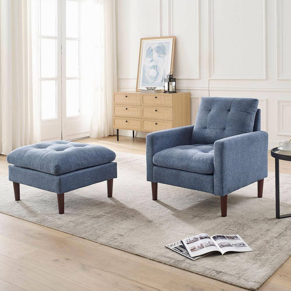 Harper & Bright Designs Modern Comfy Leisure Accent Blue Teddy