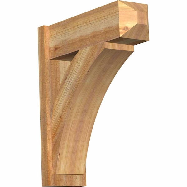Ekena Millwork 8 in. x 28 in. x 24 in. Thorton Craftsman Rough Sawn Western Red Cedar Outlooker