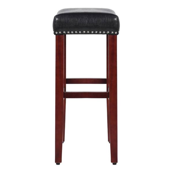 Leather backless bar stools with nailheads discount