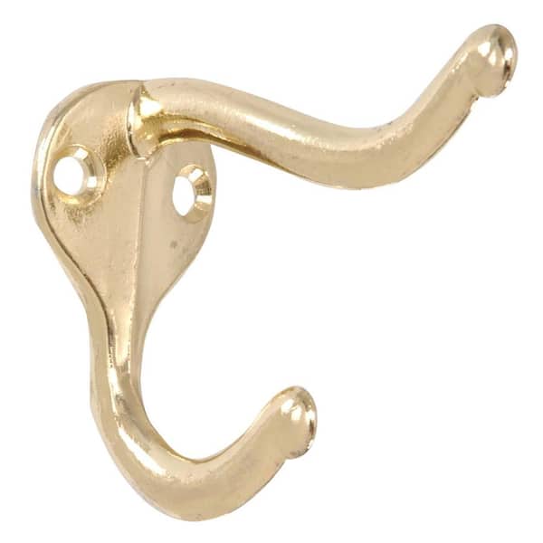 Hardware Essentials Coat and Hat Hook in Brass (5 per Pack)