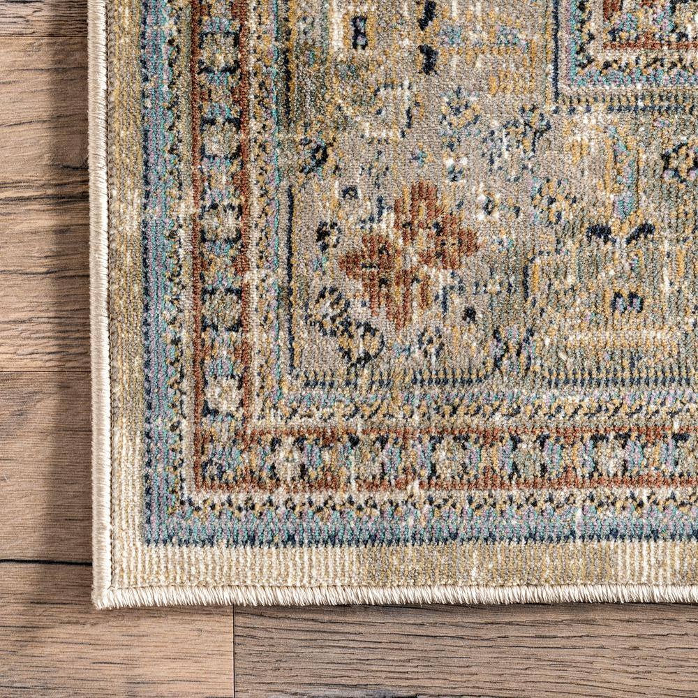 Elegant Beige Synthetic 3'x5' Traditional Medallion Area Rug