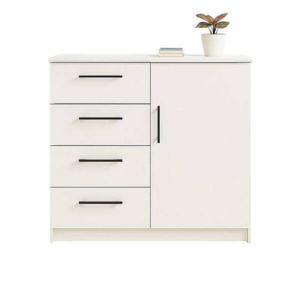 Benjara White 4-Drawers 47.2 in. Wide Chest of Drawers BM337110