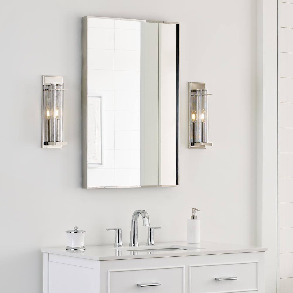 Polished Nickel Cylinder Dimmable Wall Sconce with Clear Glass Shade