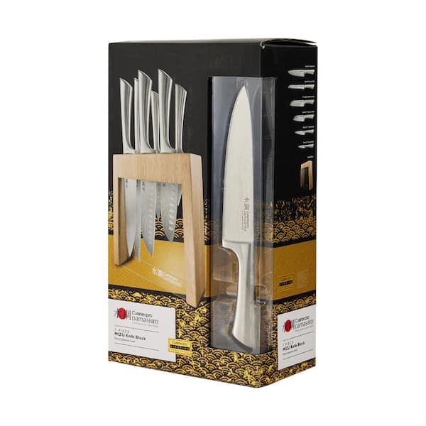 Cuisine::pro DAMASHIRO 7-Piece Stainless Steel Knife Set with Mizu Knife  Block 1029094 - The Home Depot