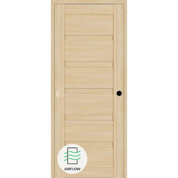 Belldinni Louver Diy-Friendly 28 in. x 80 in. Left-Hand Loire Ash Wood Composite Single Swing Interior Door
