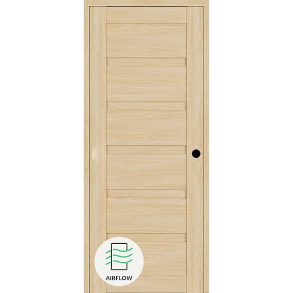 Belldinni Louver DIY-Friendly 30 in. x 80 in. Left-Hand Loire Ash Wood Composite Single Swing Interior Door