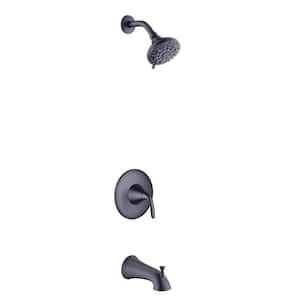 Irena Single-Handle 6-Spray Tub and Shower Faucet in Matte Black (Valve Included)