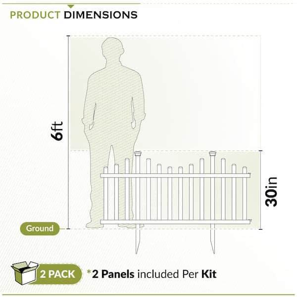 Zippity Outdoor Products Washington Vinyl Picket Fence Panel Kit 2-Pack