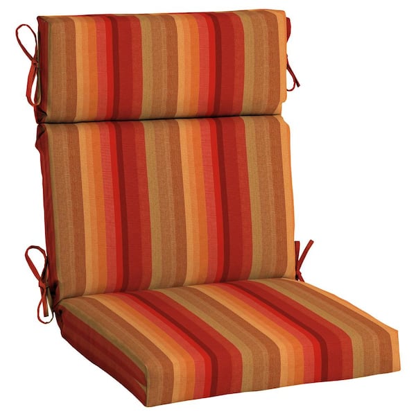 Sunbrella Stripe Outdoor Seat Cushion Red/Green