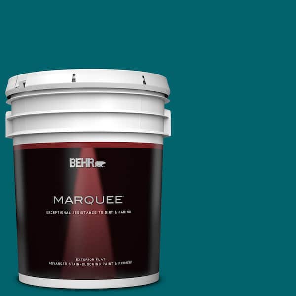 BEHR MARQUEE 5 gal. #S-H-520 Peacock Tail Flat Exterior Paint & Primer