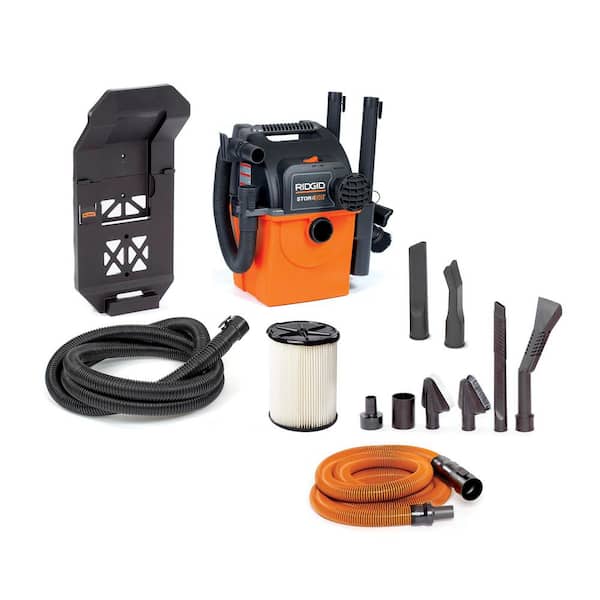 5 Gal. 5.0 Peak HP Portable Wall Mount Shop Vacuum WD5500 Wet Dry Vac with Filter, 2 Hoses. and Car Cleaning Kit