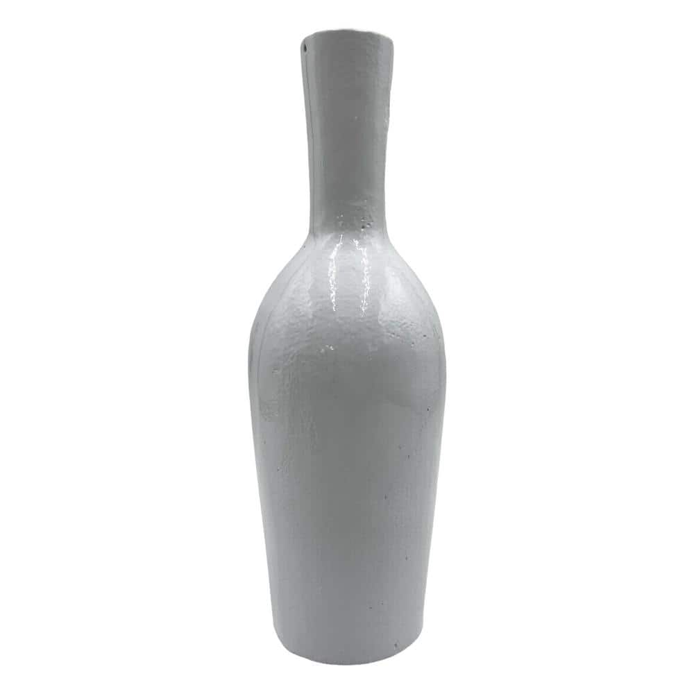 castellousa 12 in. Decorative Metal Bottle in White CB-AP60-VS-12-WHT ...