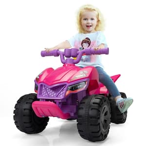 6-Volt Electric Kids Ride On ATV Toddler 4 Wheeler ATV with Bluetooth and Sprayers, Pink