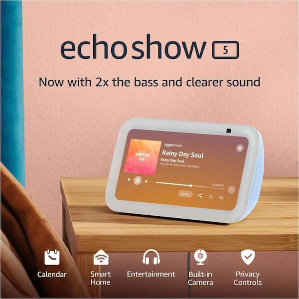 Amazon Echo Show 5 (3rd Gen), Smart Display with Deeper Bass and