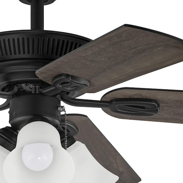 Hampton Bay Glendale III 52 in. LED Indoor Matte Black Ceiling Fan