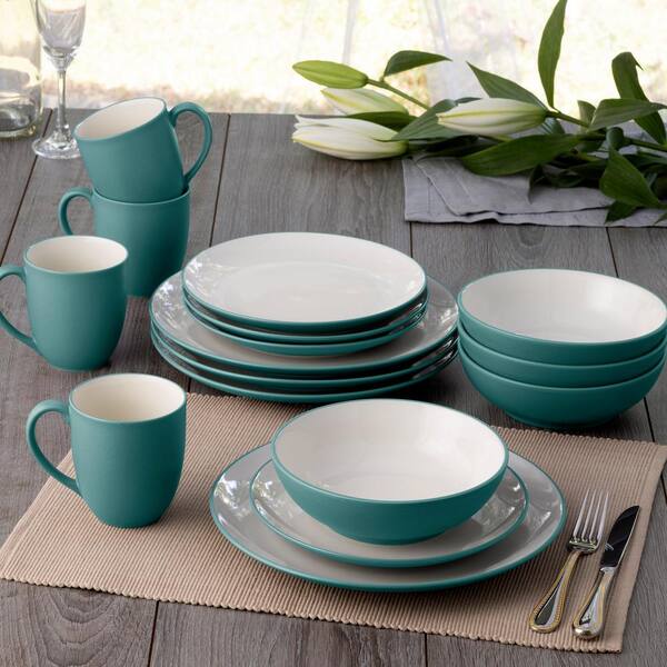Noritake Colorwave Turquoise 16-Piece Coupe (Turquoise) Stoneware