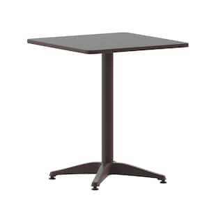 Brown Square Aluminum Outdoor Dining Table