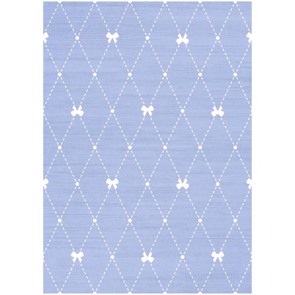 Imagination Blue 4 ft. x 5 ft. Graphic Contemporary Area Rug