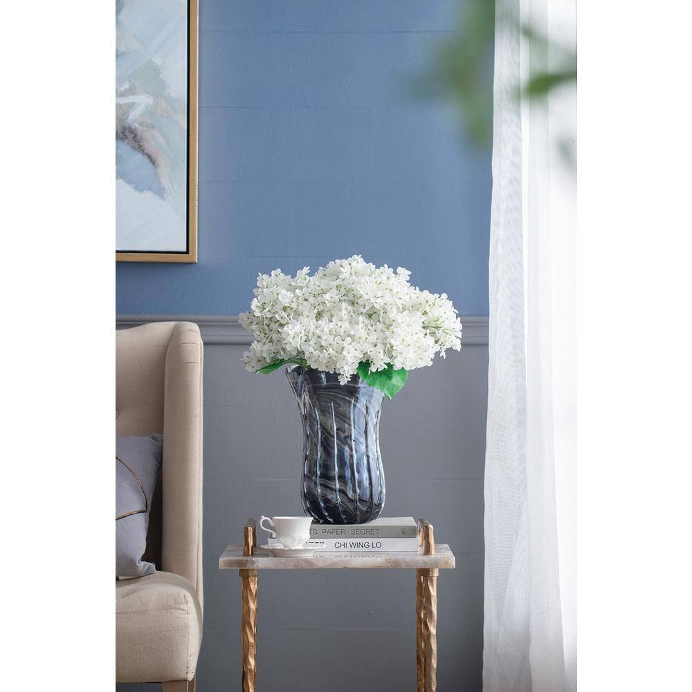 White Faux Hydrangea Tabletop Topiary Set