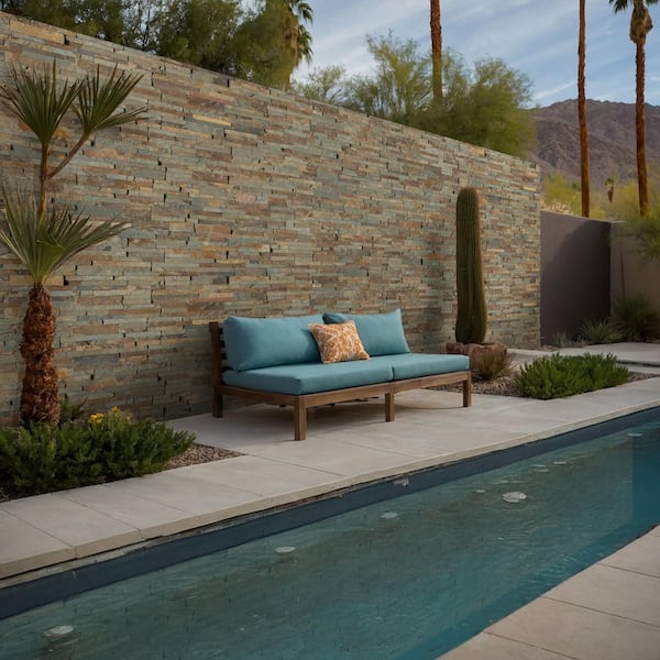 Three Rivers Gold Ledger Panel 6 in. x 24 in. Splitface Slate Wall Tile (4 sq. ft. /case)