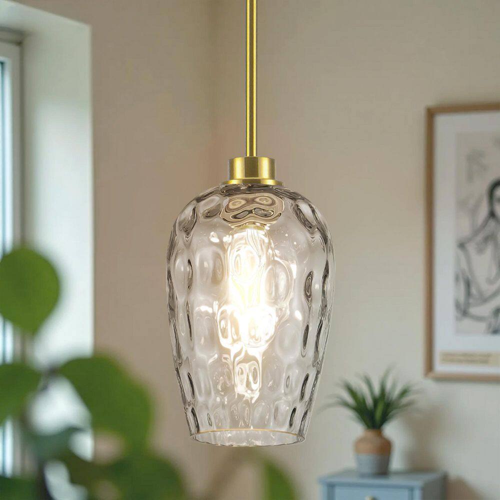 RayHome 60 Watt 1-Light Modern Gold Pendant Light Fixture Water-patterned for Dining Room or Kitchen Island price history on PriceWatchPro
