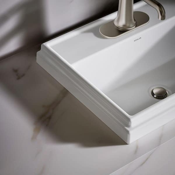 ③I.K.E KOHLER Tresham Drop-In Vitreous China Bathroom Sink in White