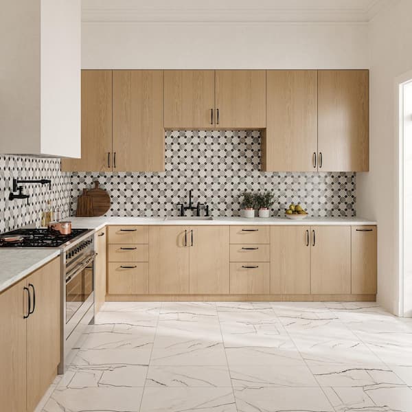 Sample-Gemma Rectangular 4 in. x 5 in. Polished Bianca Porcelain Tile