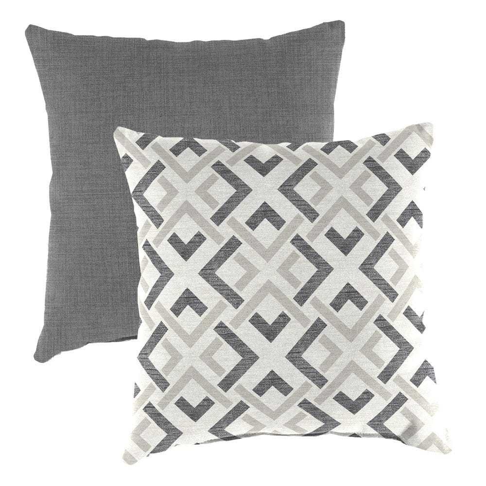 16 in. L x 16 in. W x 4 in. T Square Reversible Outdoor Throw Pillow in Thanos Stainless and Zayne Volcanic (2-Pack) price history on PriceWatchPro