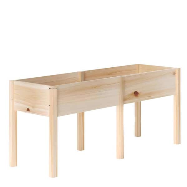 72 in. L x 23 in. W Wooden Raised Garden Bed with Legs, Elevated Reinforced Large Planter Box for Vegetable and Flower