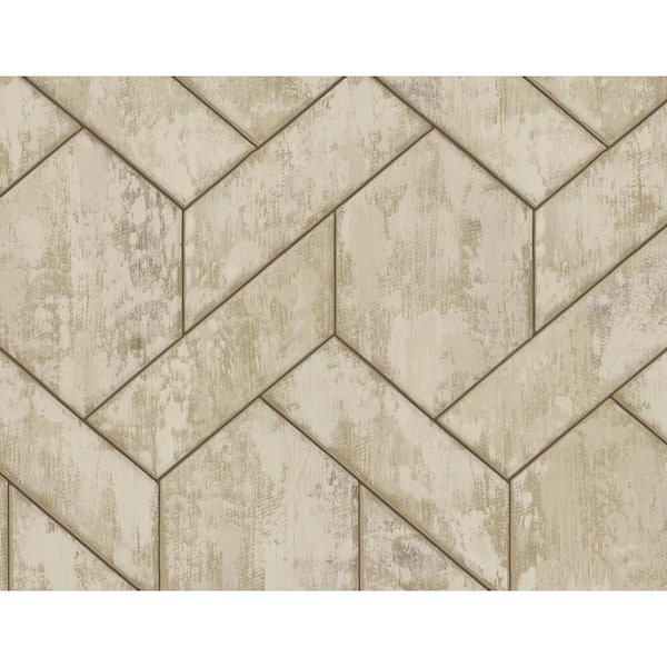 Seabrook Designs 60.75 sq. ft. Metallic Tan Tiling Paper Unpasted Wallpaper Roll
