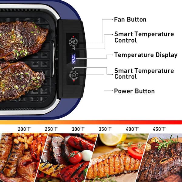 PowerXL Smokeless Grill with Tempered Glass Lid and Turbo Speed Smoke  Extractor Technology. Make Tender Char-grilled Meals