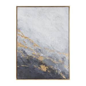 1- Panel Geode Framed Wall Art with Gold Frame 65 in. x 48 in.