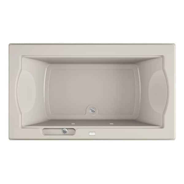 JACUZZI Fuzion 72 in. x 42 in. Rectangular Soaking Bathtub with Center Drain in Oyster