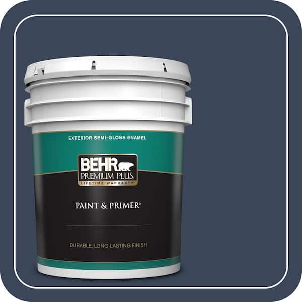 BEHR PREMIUM PLUS 5 gal. #590F-7 Peaceful Night Semi-Gloss Enamel Exterior Paint & Primer